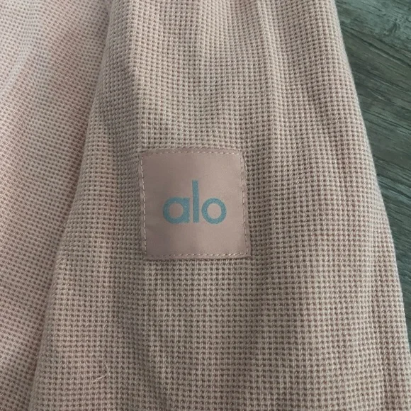 ALO Yoga Blush Waffle Knit Hoodie - Picture 3 of 4